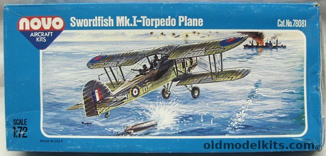 Novo 1/72 Swordfish Mk.1 - 810(TSR) Sq HMS Ark Royal 1041 or No. 701 Catapult Flight HMS Hood 1938 - (ex-Frog), 78081 plastic model kit